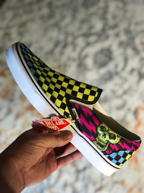 Custom checkered slip store on vans